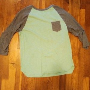 Mint green baseball tee